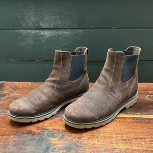 Sorel Men's Dark Brown Waterproof Suede Chelsea Boots